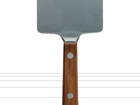 Stainless Steel Microgreens Harvest Knife with Wooden 3D Model