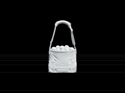 Professional Canvas Fruit Picking Bag with Apples 3D Model