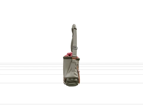 Professional Canvas Fruit Picking Bag with Apples 3D Model