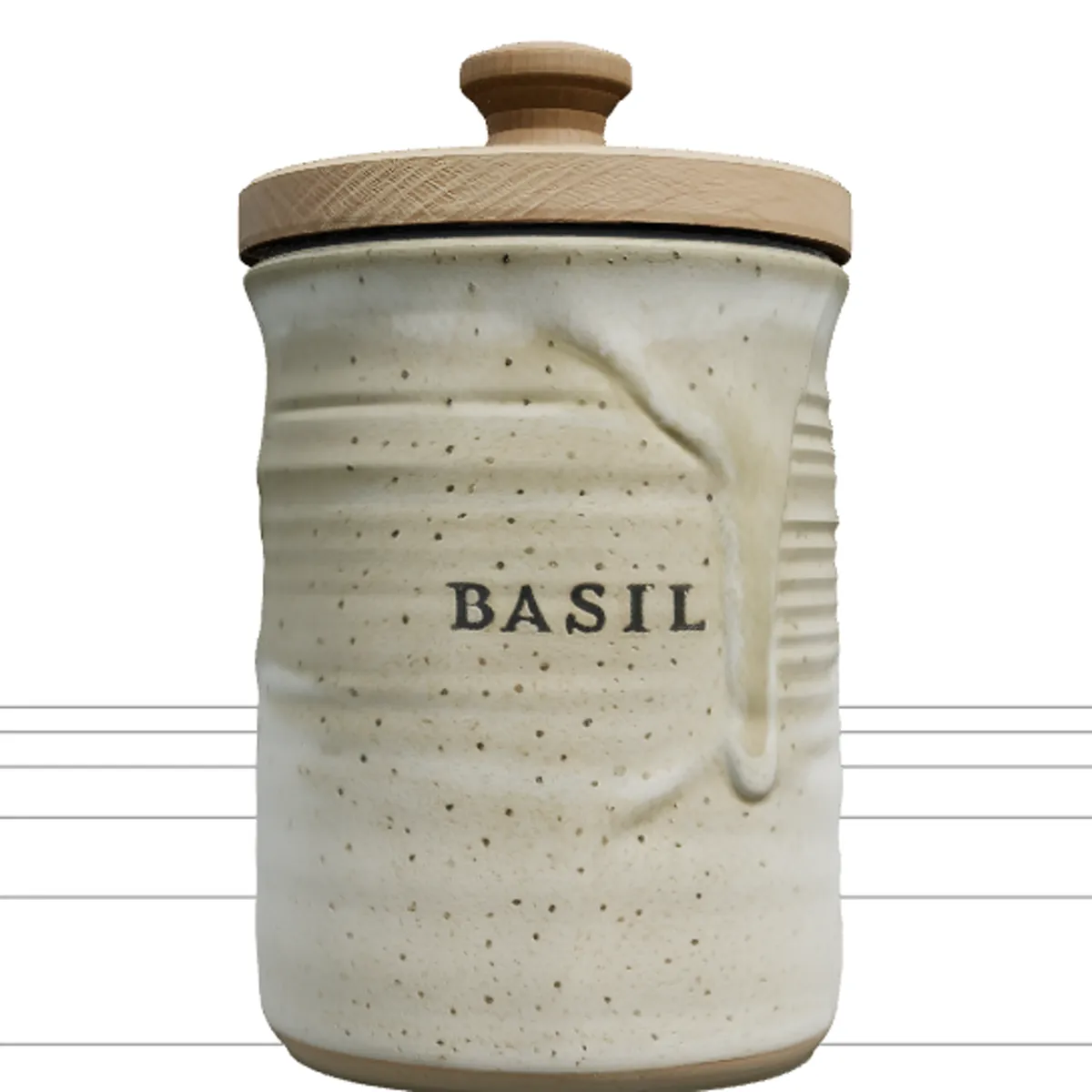 Stoneware Spice Crocks with Ceramic Glaze and Wooden 3D Model .c4d .max .obj .3ds .fbx .stl .blend 
