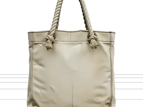 Canvas Market Bag with Rope Handles Worn Texture 3D Model
