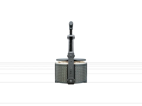 Stainless Steel Cheese Press with Ratchet Arms and Mold 3D Model