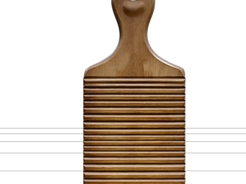 Wooden Butter Paddle Set with Ridged Faces and Moisture 3D Model
