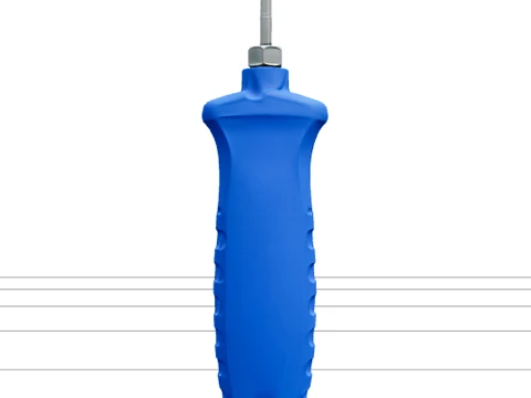 Drip Line Punch Tool with Metal Pin and Blue Handle 3D Model