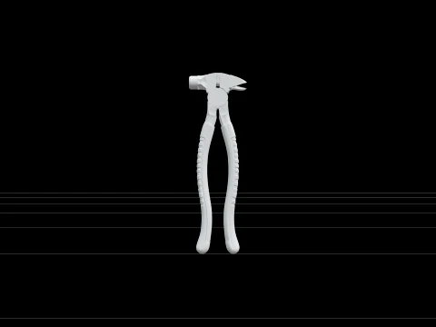 Professional Bypass Fencing Pliers with Rubber Grips 3D Model