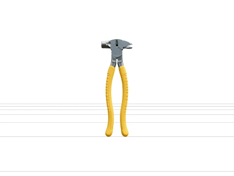 Professional Bypass Fencing Pliers with Rubber Grips 3D Model