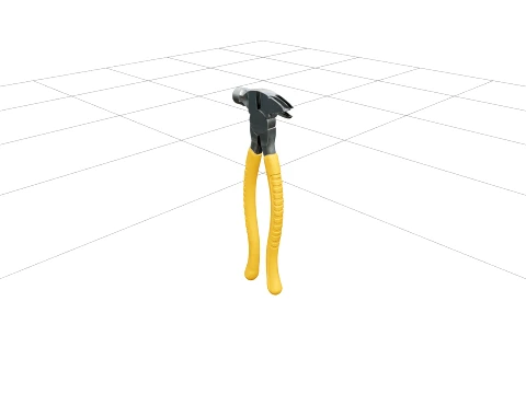 Professional Bypass Fencing Pliers with Rubber Grips 3D Model