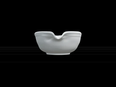 Bol &agrave; m&eacute;langer en poterie jet&eacute; &agrave; la main avec bec verseur Modèle 3D