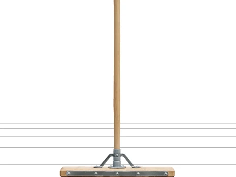 Breiter Outdoor-Besen mit steifen Borsten und Holzgriff 3D Modell