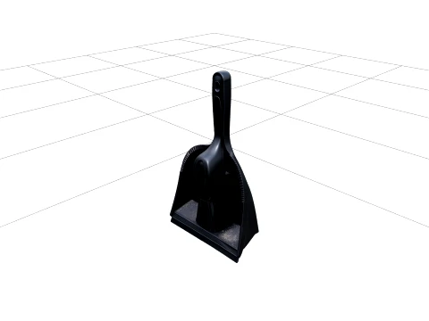 Ensemble pelle &agrave; poussi&egrave;re et brosse &agrave; main avec sol sec Modèle 3D
