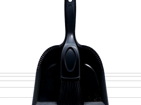 Handheld Dustpan and Brush Set with Dry Soil 3D Model