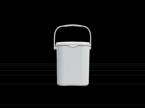 Chariot &agrave; compost de cuisine compact avec couvercle rabattable Modèle 3D