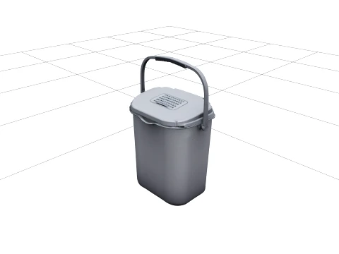 Compact Kitchen Compost Caddy with Flip Lid 3D Model