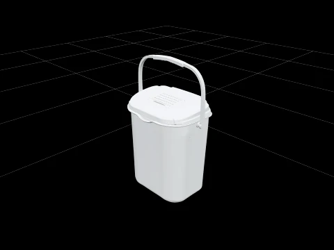 Compact Kitchen Compost Caddy with Flip Lid 3D Model