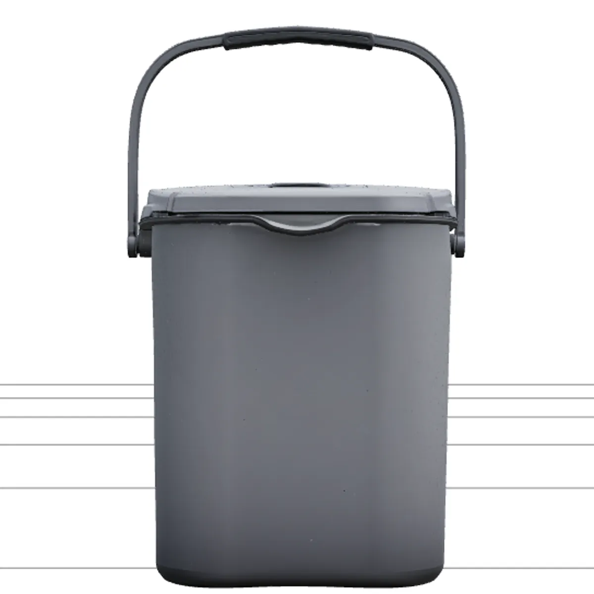 Compact Kitchen Compost Caddy with Flip Lid 3D Model .c4d .max .obj .3ds .fbx .stl .blend