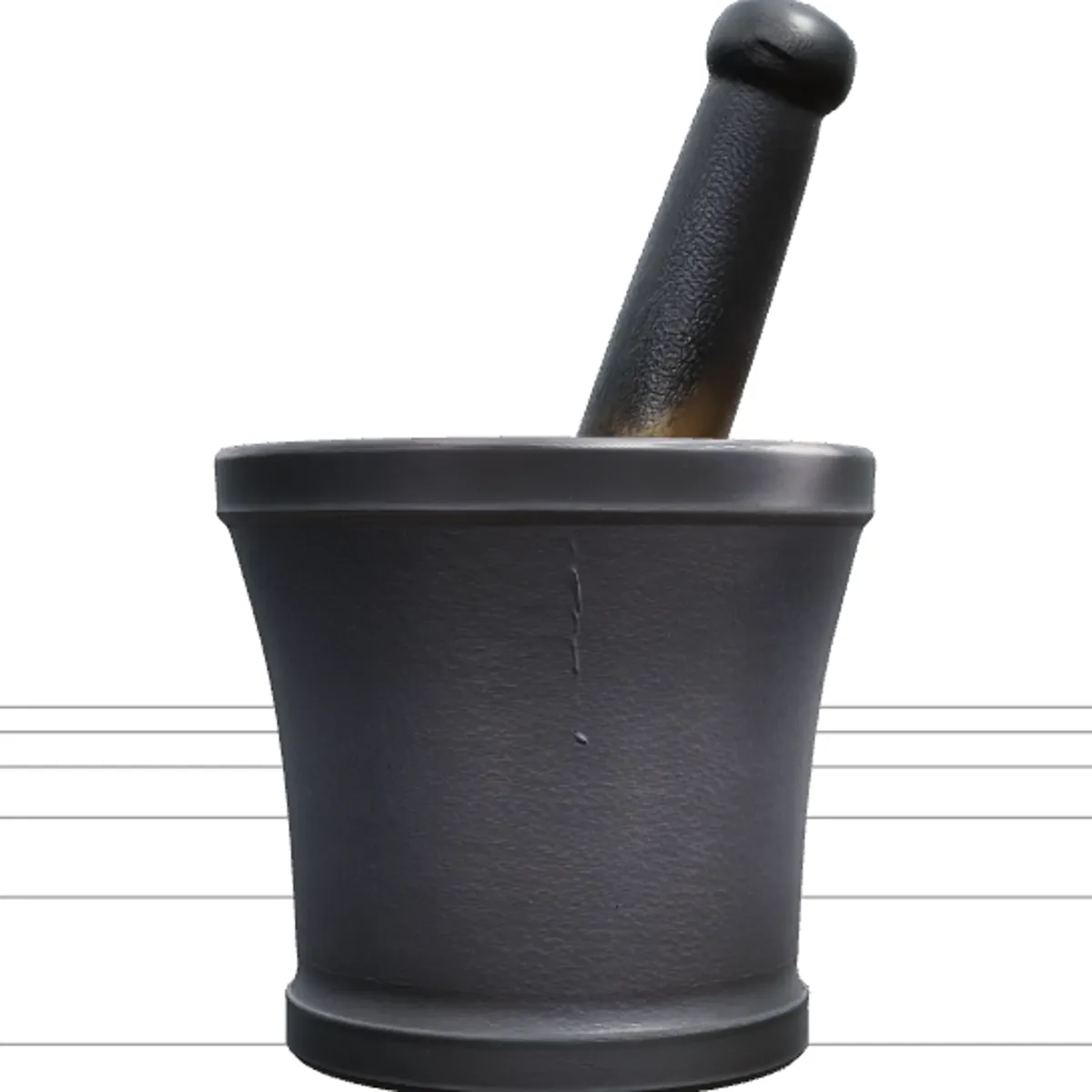 Large Cast-Iron Mortar and Pestle with Dried Herbs 3D Model .c4d .max .obj .3ds .fbx .stl .blend 