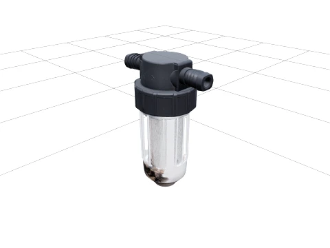 Filtre d'irrigation goutte &agrave; goutte en ligne avec bo&icirc;tier transparent Modèle 3D