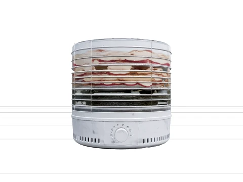 Multi-Tier Electric Food Dehydrator with Apple Slices 3D Model