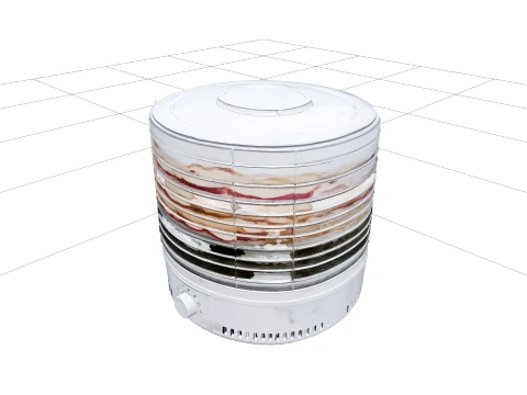 Multi-Tier Electric Food Dehydrator with Apple Slices 3D Model