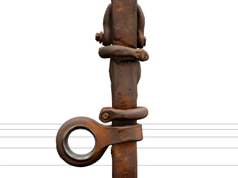 Ship Bilboes Leg Irons Iron Bar Shackles Rust Patina Model 3D Model