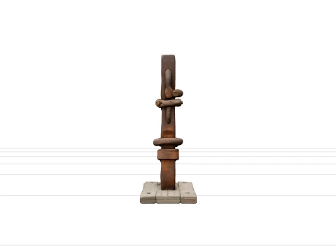 Ship Bilboes Leg Irons Iron Bar Shackles Rust Patina Model 3D Model