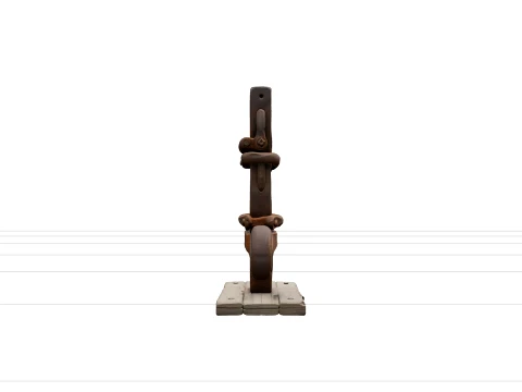 Ship Bilboes Leg Irons Iron Bar Shackles Rust Patina Model 3D Model