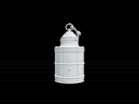 Aged Weathered Ship Lantern with Rust Iron Brass Model 3D Model