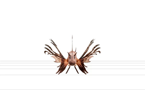 Modello Lionfish Realistico asset LowPoly ad alto dettaglio per i giochi Modello 3D