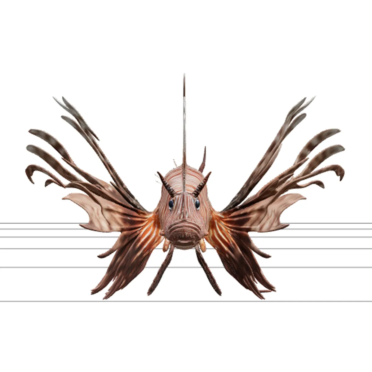Lionfish Model Realistic High Detail LowPoly Asset For Games 3D Model .c4d .max .obj .3ds .fbx .stl .blend 