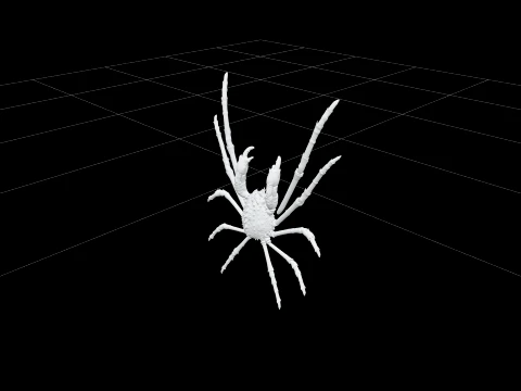 Feuille de référence du modèle orthographique détaillé du crabe-araignée géante Modèle 3D