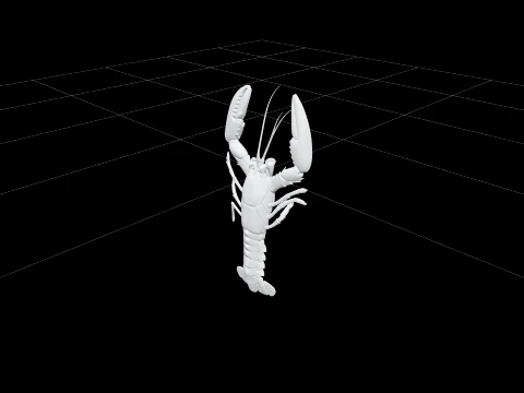 Retournement texturé macro de crustacés détaillés de homard Modèle 3D
