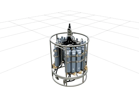 Nansen Bottle Sampling Rosette Model for Oceanographic Research 3D Model