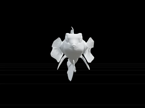 Mandarinfish Realistic High Detail Sculpture Premium Model 3D Model
