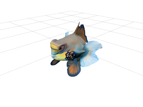 Mandarinfish Realistic High Detail Sculpture Premium Model 3D Model
