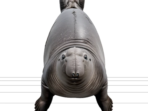 Fotograficzne odniesienie do słonia morskiego Szczeg&oacute;łowa tekstura Model 3D