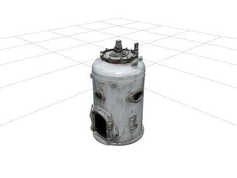 Steel Diving Bell Portholes Open Hatch Detailed Three 3D Model