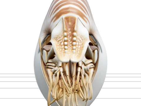 Chambered Nautilus Shell Model With Pearlescent Nacre 3D Model