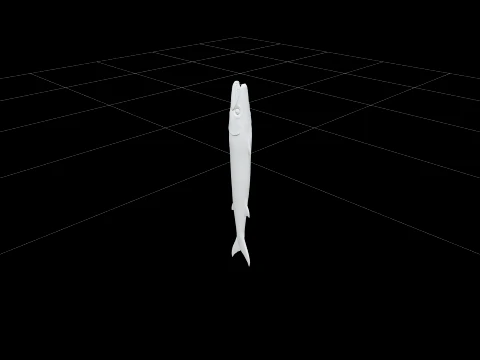 Realistic Barracuda Model Sleek Metallic Silver Fish 3D Model