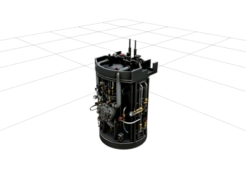 Submarine Reactor Steel Hull Model Piping Valves Shielding 3D Model