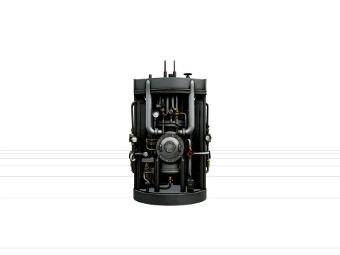 Submarine Reactor Steel Hull Model Piping Valves Shielding 3D Model