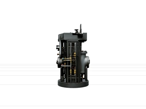 Submarine Reactor Steel Hull Model Piping Valves Shielding 3D Model