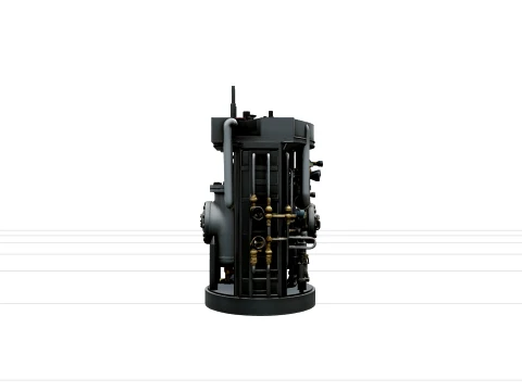 Submarine Reactor Steel Hull Model Piping Valves Shielding 3D Model