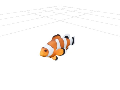 Clownfish Turnaround Model Detailed Reference Sheet 3D Model