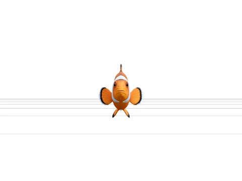 Clownfish Turnaround Model Detailed Reference Sheet 3D Model