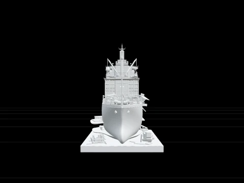 Massive Ship Breaking Yard Vessel Partially Dismantled Model 3D Model