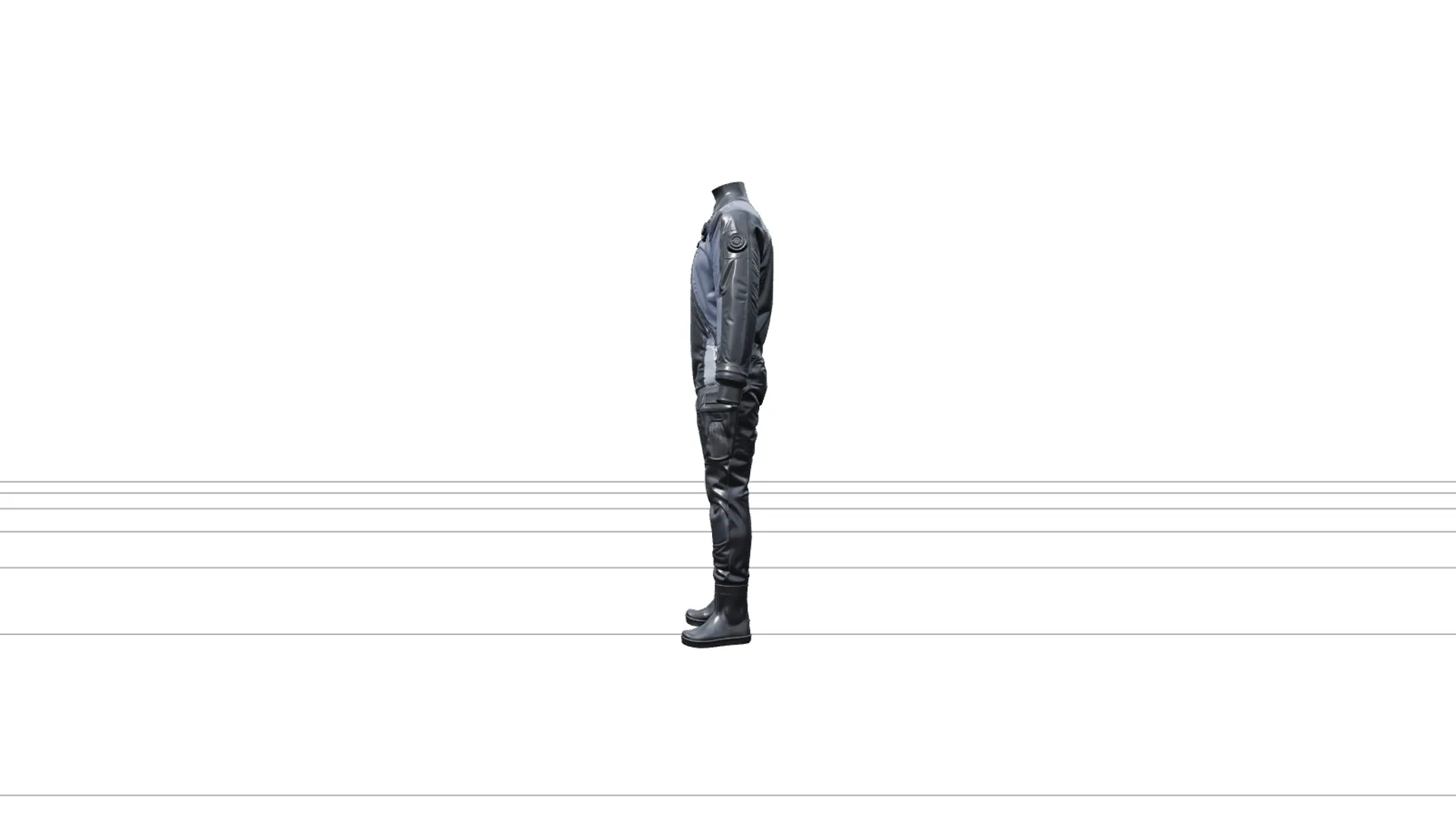 Rubber Sealed Dry Suit Diagonal Zipper Inflation Valves Model 3D Model .c4d .max .obj .3ds .fbx .stl .blend 