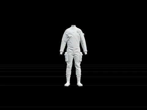 Rubber Sealed Dry Suit Diagonal Zipper Inflation Valves Model 3D Model