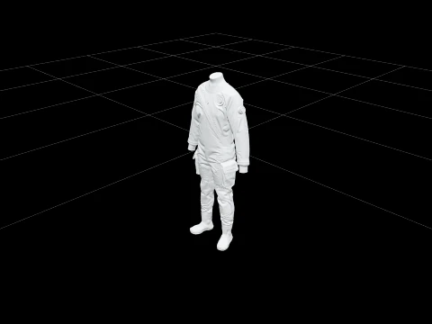 Rubber Sealed Dry Suit Diagonal Zipper Inflation Valves Model 3D Model