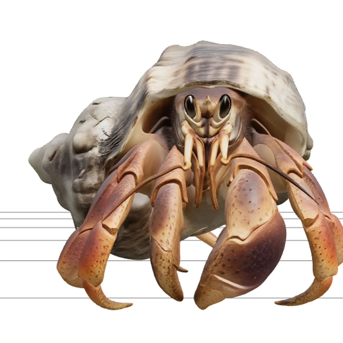 Hermit Crab Macro Detail Model 3D High Resolution Reference 3D Model .c4d .max .obj .3ds .fbx .stl .blend 