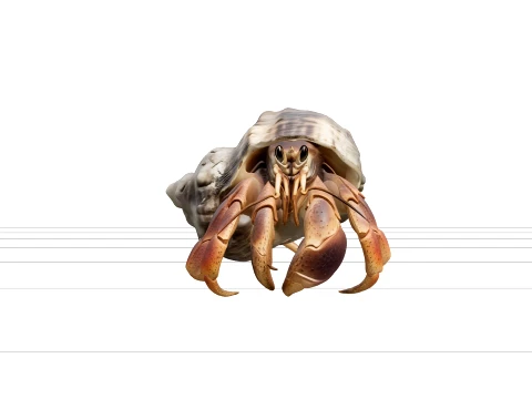 Hermit Crab Macro Detail Model 3D High Resolution Reference 3D Model